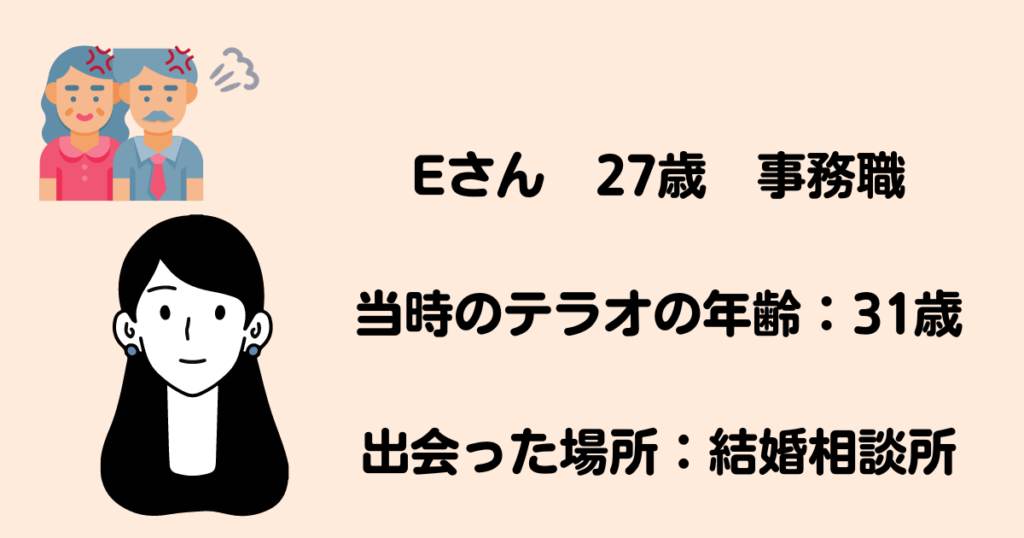 真剣交際後にご両親の猛反対で交際終了になったEさん