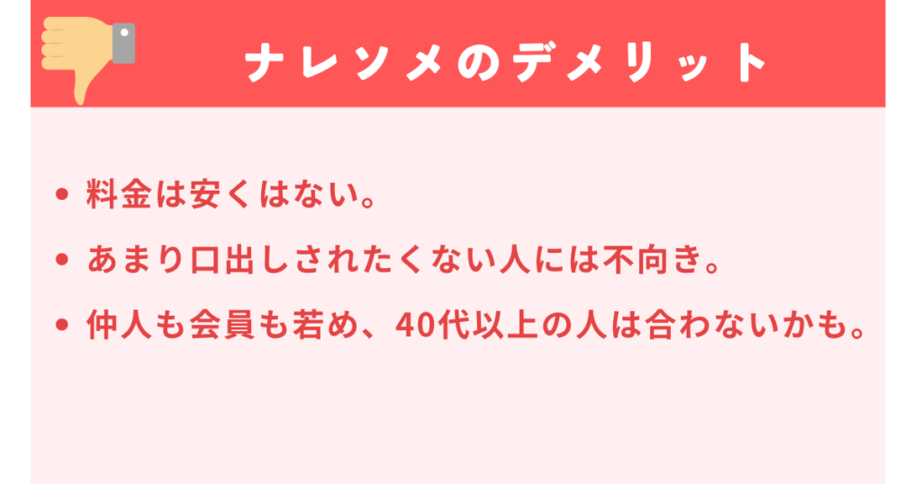 ナレソメ予備校のデメリットは？