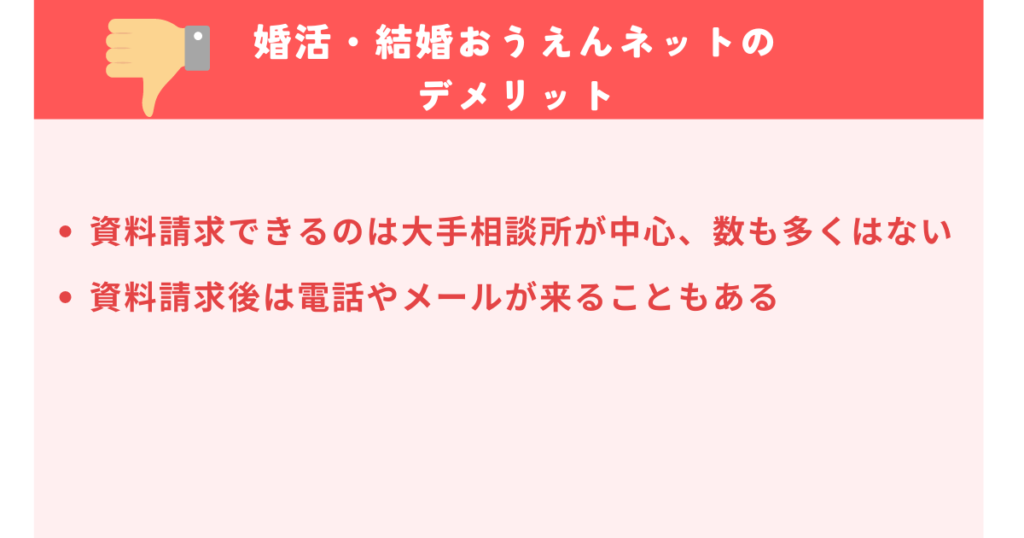 婚活・結婚おうえんネットのデメリット