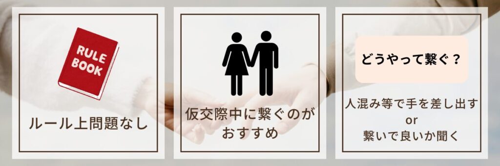 そもそも仮交際中に手を繋いでも良いの？